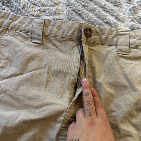 Tan Khaki Zip Up Mini Skirt - Picture 3 of 8